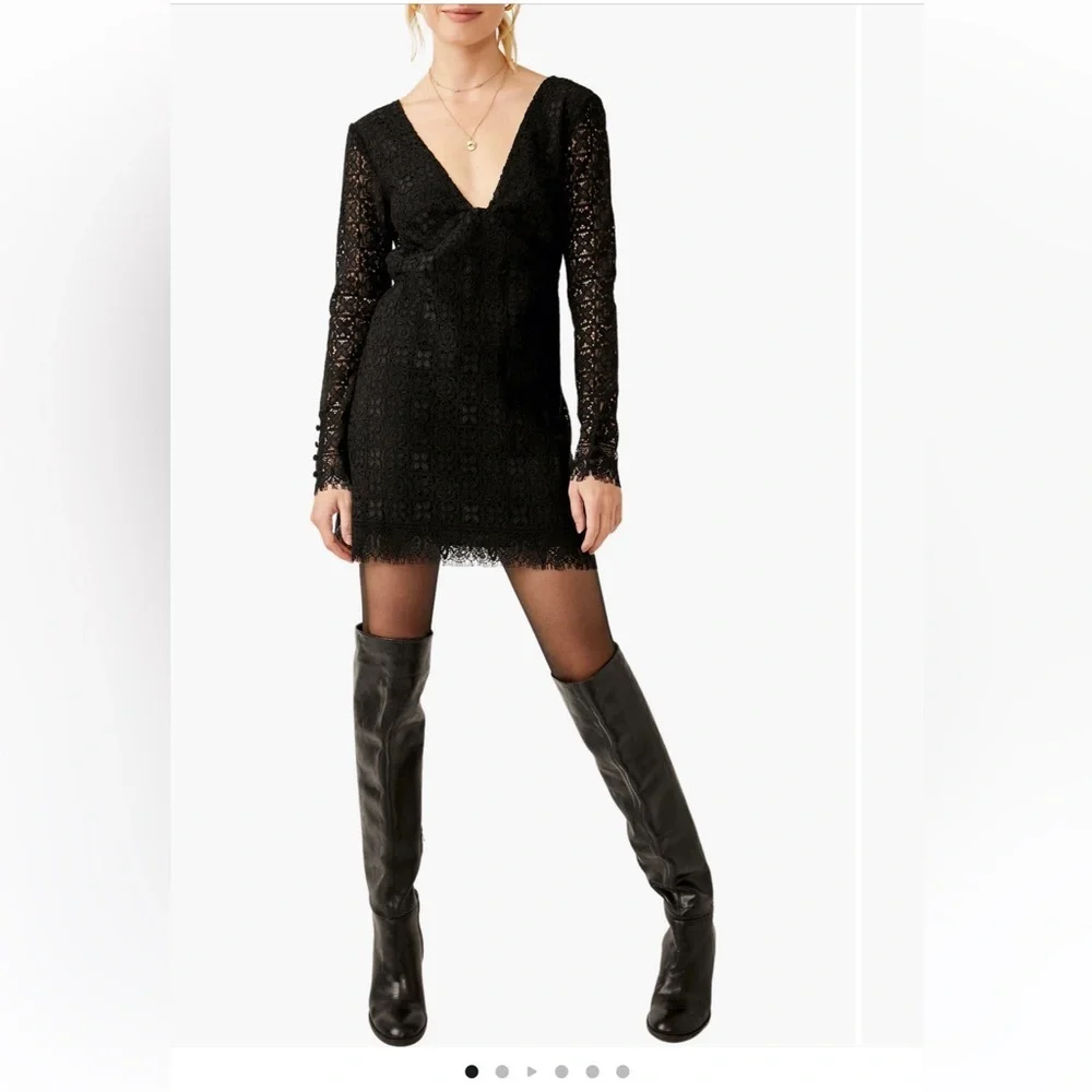 honey black mini dress Free People | Dresses | Free People Honey Lace Long Sleeve Minidress Size 8 Nwt Corset